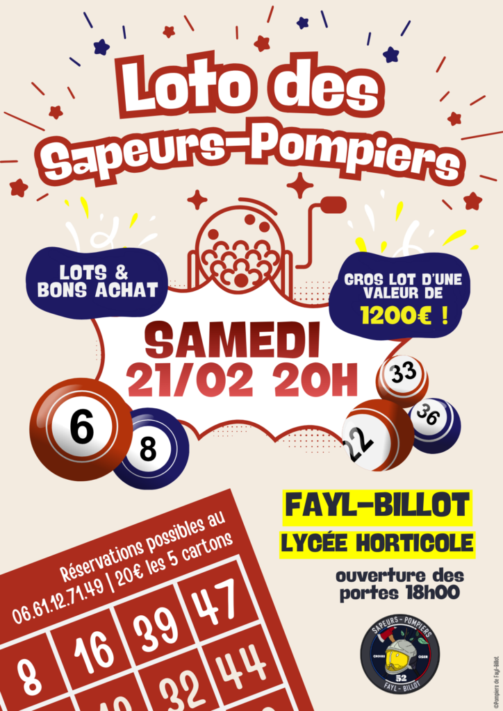 LOTO DES SAPEURS-POMPIERS DE FAYL-BILLOT